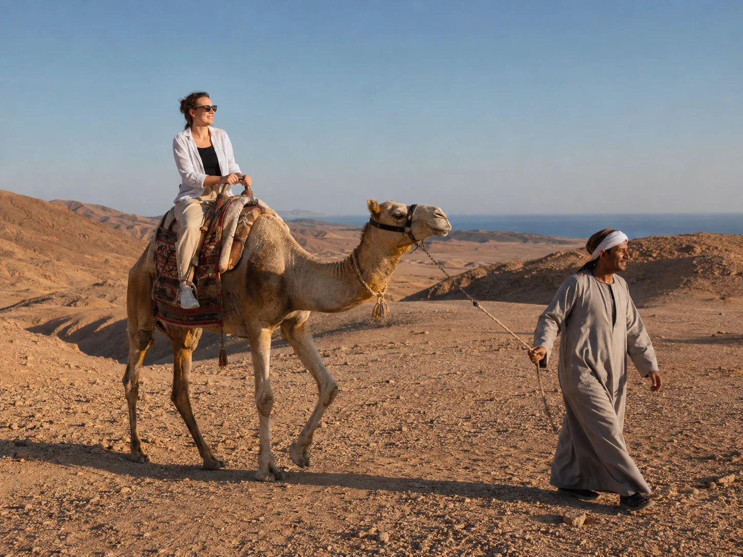 Geführtes Kamelreiten in der Wüste bei Hurghada